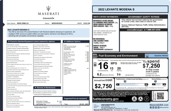 New 2022 Maserati Levante Modena S for sale $140,005 at Bugatti of Greenwich in Greenwich CT 06830 2