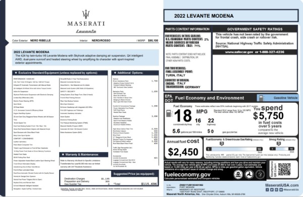 New 2022 Maserati Levante Modena for sale $115,696 at Bugatti of Greenwich in Greenwich CT 06830 22