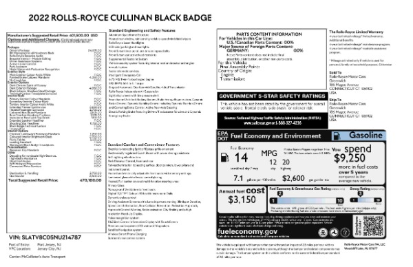New 2022 Rolls-Royce Cullinan Black Badge for sale Call for price at Bugatti of Greenwich in Greenwich CT 06830 26