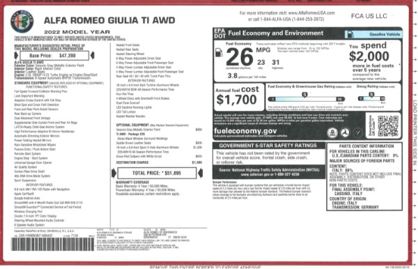 New 2022 Alfa Romeo Giulia Ti for sale $51,895 at Bugatti of Greenwich in Greenwich CT 06830 2