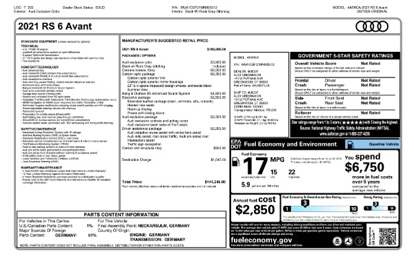 Used 2021 Audi RS 6 Avant 4.0T quattro Avant for sale Sold at Bugatti of Greenwich in Greenwich CT 06830 26