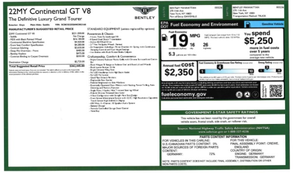 Used 2022 Bentley Continental GT V8 for sale $191,900 at Bugatti of Greenwich in Greenwich CT 06830 26
