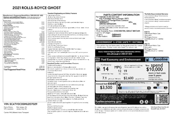 Used 2021 Rolls-Royce Ghost for sale Sold at Bugatti of Greenwich in Greenwich CT 06830 23