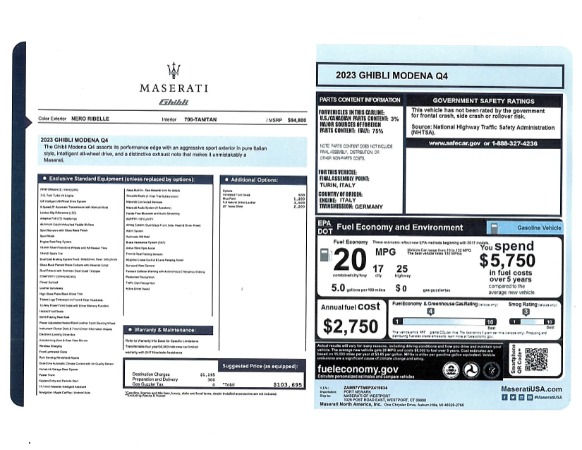 New 2023 Maserati Ghibli Modena Q4 for sale $89,847 at Bugatti of Greenwich in Greenwich CT 06830 15