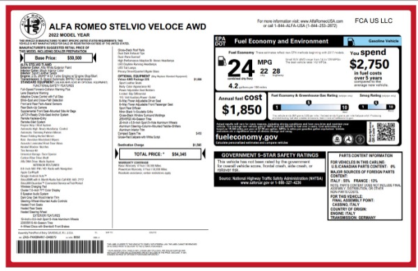 New 2022 Alfa Romeo Stelvio Veloce for sale Sold at Bugatti of Greenwich in Greenwich CT 06830 21