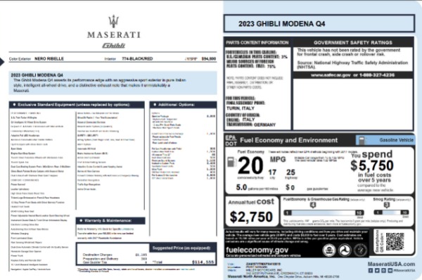 New 2023 Maserati Ghibli Modena Q4 for sale $114,555 at Bugatti of Greenwich in Greenwich CT 06830 26