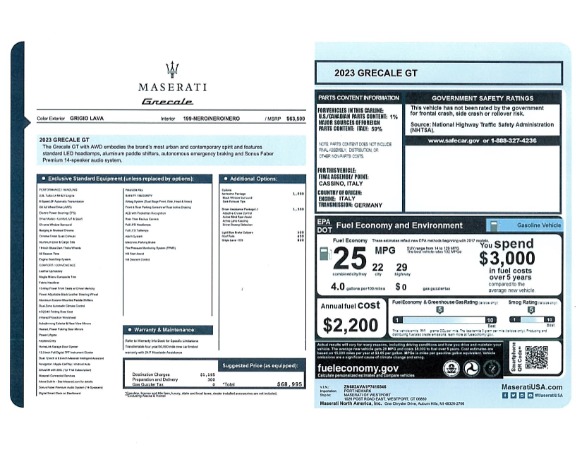 New 2023 Maserati Grecale GT for sale $56,285 at Bugatti of Greenwich in Greenwich CT 06830 23