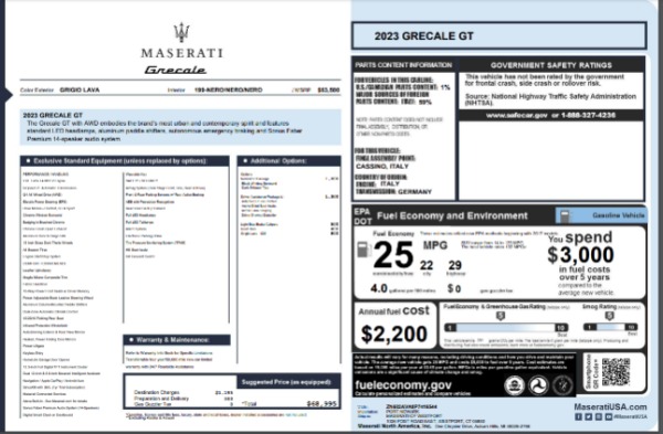 New 2023 Maserati Grecale GT for sale $68,995 at Bugatti of Greenwich in Greenwich CT 06830 23