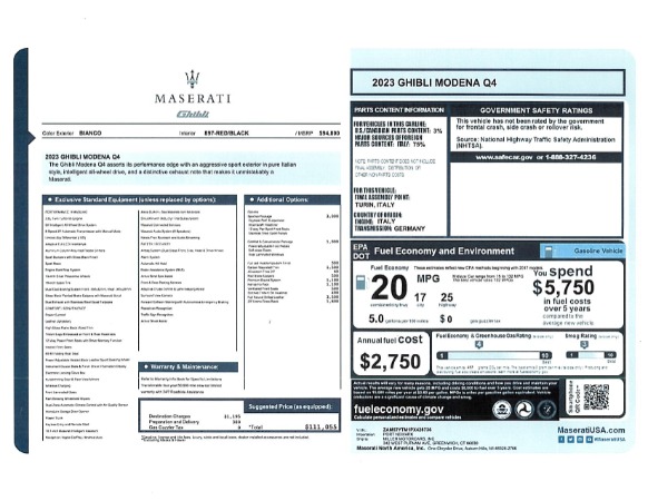 New 2023 Maserati Ghibli Modena Q4 for sale $111,055 at Bugatti of Greenwich in Greenwich CT 06830 24