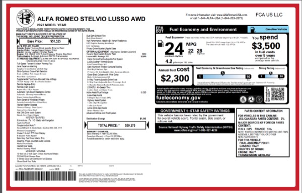 New 2023 Alfa Romeo Stelvio Ti Lusso for sale $59,275 at Bugatti of Greenwich in Greenwich CT 06830 25