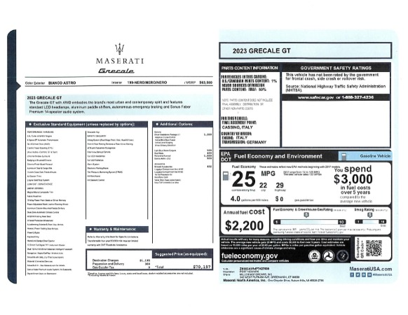 New 2023 Maserati Grecale GT for sale $70,197 at Bugatti of Greenwich in Greenwich CT 06830 23