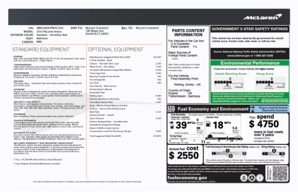 New 2023 McLaren Artura TechLux for sale Sold at Bugatti of Greenwich in Greenwich CT 06830 6