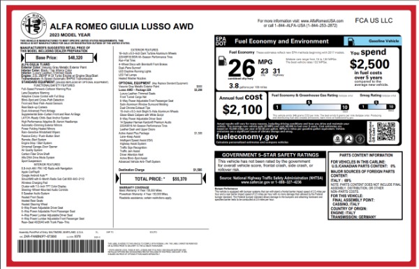 New 2023 Alfa Romeo Giulia Ti Lusso for sale $50,370 at Bugatti of Greenwich in Greenwich CT 06830 28