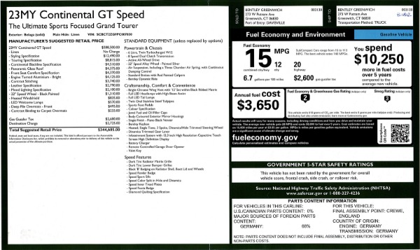 New 2023 Bentley Continental GT Speed for sale $344,605 at Bugatti of Greenwich in Greenwich CT 06830 25