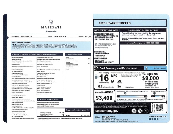New 2023 Maserati Levante Trofeo for sale $170,866 at Bugatti of Greenwich in Greenwich CT 06830 24