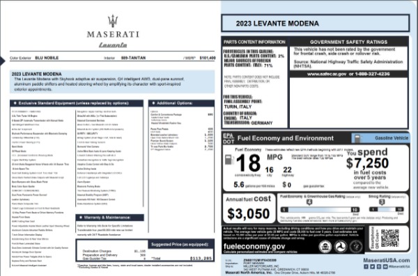 New 2023 Maserati Levante Modena for sale $113,282 at Bugatti of Greenwich in Greenwich CT 06830 22