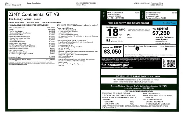 New 2023 Bentley Continental GT V8 for sale $277,590 at Bugatti of Greenwich in Greenwich CT 06830 25