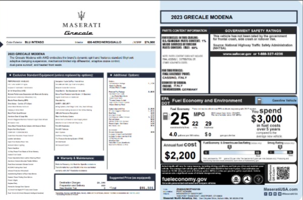 New 2023 Maserati Grecale Modena for sale $91,501 at Bugatti of Greenwich in Greenwich CT 06830 23