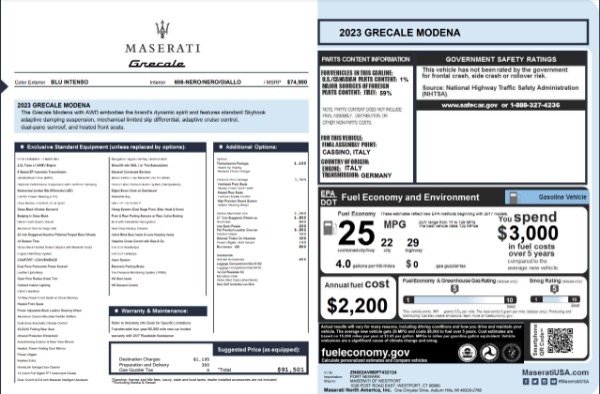 New 2023 Maserati Grecale Modena for sale $73,000 at Bugatti of Greenwich in Greenwich CT 06830 24