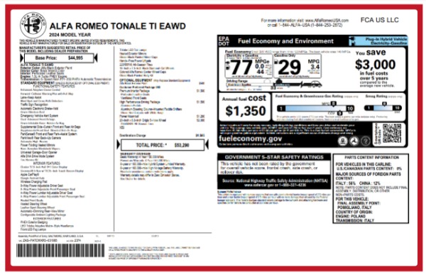 New 2024 Alfa Romeo Tonale Ti for sale $53,290 at Bugatti of Greenwich in Greenwich CT 06830 27