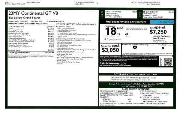 New 2023 Bentley Continental GT V8 for sale $270,225 at Bugatti of Greenwich in Greenwich CT 06830 26