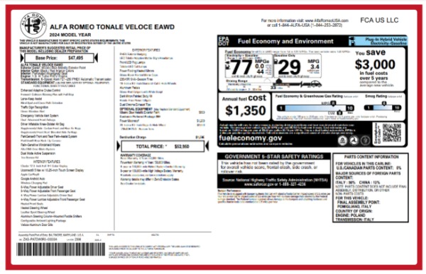 Used 2024 Alfa Romeo Tonale Veloce for sale $26,900 at Bugatti of Greenwich in Greenwich CT 06830 24