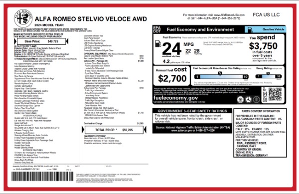 New 2024 Alfa Romeo Stelvio Veloce for sale $59,205 at Bugatti of Greenwich in Greenwich CT 06830 28