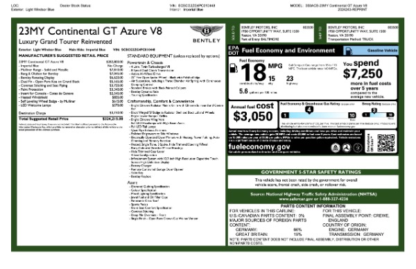 Used 2023 Bentley Continental GT Azure V8 for sale Sold at Bugatti of Greenwich in Greenwich CT 06830 27
