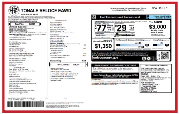 New 2024 Alfa Romeo Tonale Veloce for sale Sold at Bugatti of Greenwich in Greenwich CT 06830 21