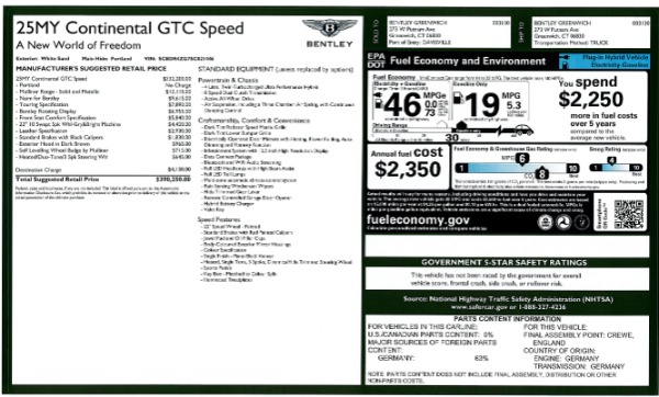 New 2025 Bentley Continental GTC Speed for sale $390,250 at Bugatti of Greenwich in Greenwich CT 06830 10
