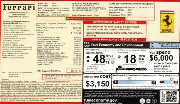 Used 2024 Ferrari 296 GTS for sale Call for price at Bugatti of Greenwich in Greenwich CT 06830 2