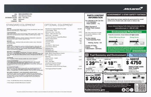 Used 2023 McLaren Artura Performance for sale $164,900 at Bugatti of Greenwich in Greenwich CT 06830 24