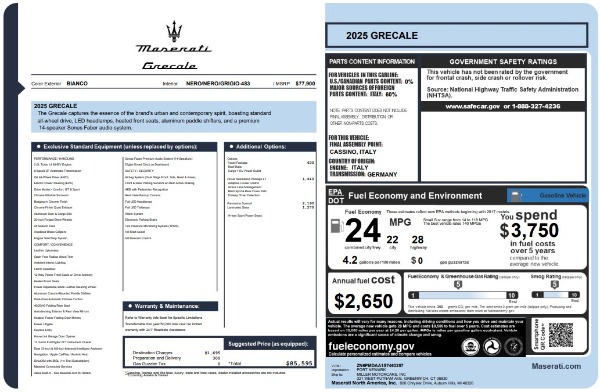 Used 2025 Maserati Grecale for sale $57,550 at Bugatti of Greenwich in Greenwich CT 06830 25