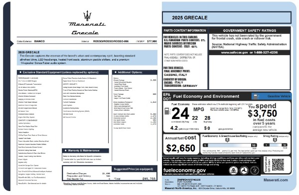 New 2025 Maserati Grecale for sale $82,286 at Bugatti of Greenwich in Greenwich CT 06830 25