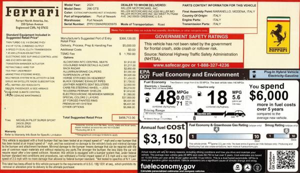 Used 2024 Ferrari 296 GTS for sale $379,900 at Bugatti of Greenwich in Greenwich CT 06830 2