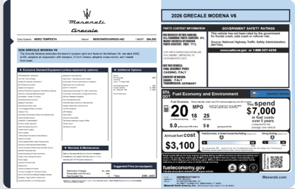 Used 2026 Maserati Grecale Modena V6 for sale $78,714 at Bugatti of Greenwich in Greenwich CT 06830 25