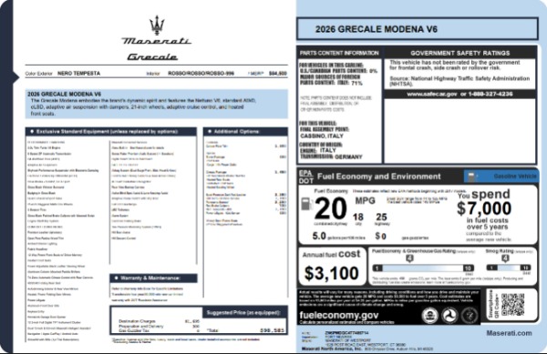 New 2026 Maserati Grecale Modena V6 for sale $93,459 at Bugatti of Greenwich in Greenwich CT 06830 26