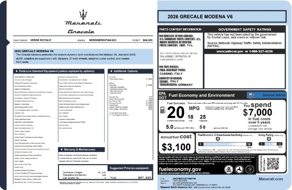 New 2026 Maserati Grecale Modena V6 for sale $92,954 at Bugatti of Greenwich in Greenwich CT 06830 25