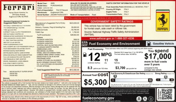 Used 2025 Ferrari Purosangue for sale $599,900 at Bugatti of Greenwich in Greenwich CT 06830 2