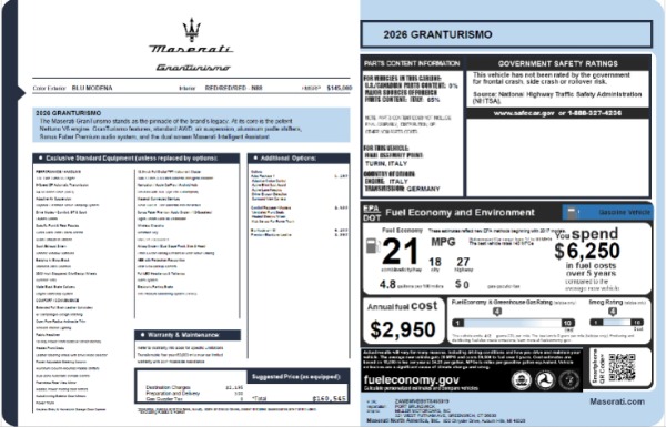 New 2026 Maserati GranTurismo for sale $160,545 at Bugatti of Greenwich in Greenwich CT 06830 25