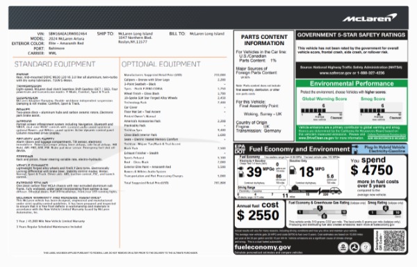 Used 2024 McLaren Artura TechLux for sale $182,900 at Bugatti of Greenwich in Greenwich CT 06830 6