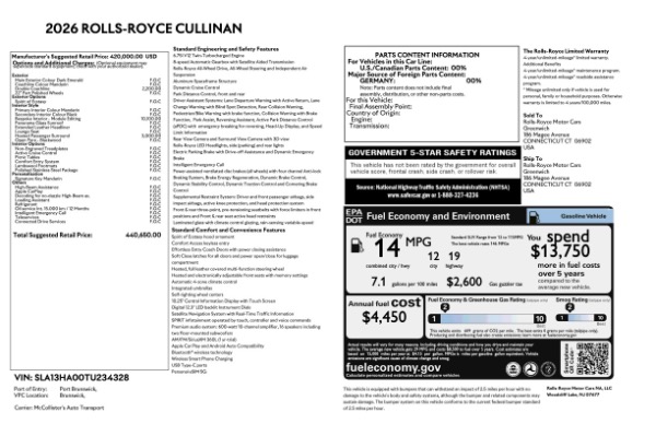 Used 2026 Rolls-Royce Cullinan for sale $425,900 at Bugatti of Greenwich in Greenwich CT 06830 9