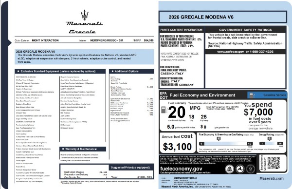 New 2026 Maserati Grecale Modena V6 for sale $100,905 at Bugatti of Greenwich in Greenwich CT 06830 25