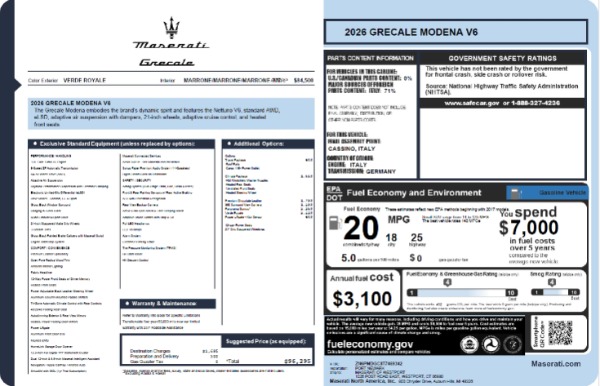 New 2026 Maserati Grecale Modena V6 for sale $96,295 at Bugatti of Greenwich in Greenwich CT 06830 25