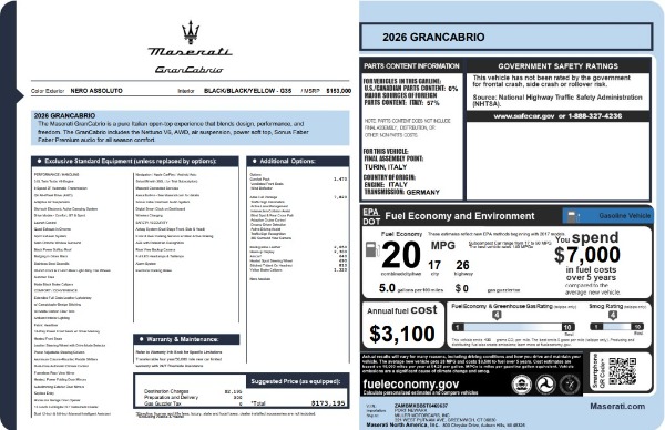 New 2026 Maserati GranCabrio for sale $173,195 at Bugatti of Greenwich in Greenwich CT 06830 23
