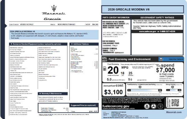 New 2026 Maserati Grecale Modena V6 for sale $96,825 at Bugatti of Greenwich in Greenwich CT 06830 23