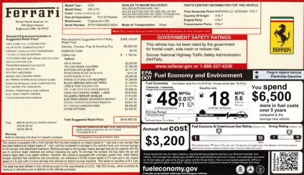 Used 2025 Ferrari 296 GTS for sale $414,900 at Bugatti of Greenwich in Greenwich CT 06830 2