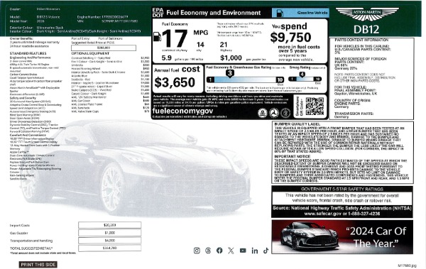 New 2026 Aston Martin DB12 S Volante for sale Call for price at Bugatti of Greenwich in Greenwich CT 06830 14