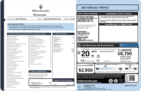 New 2027 Maserati Grecale Trofeo for sale $128,145 at Bugatti of Greenwich in Greenwich CT 06830 27